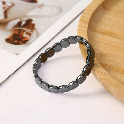 Hematite Bracelet for Men Reclaim Your Edge Confidence Natural Hematite Stone Beaded Stretch Healing Bracelets Gift Jewelry