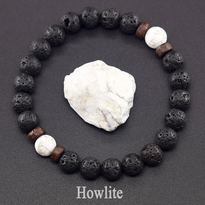 Lava Stone Men Bracelet Natural Labradorite Moonstone Bead Tibetan Buddha Bracelet Chakra Oil Diffuser Bracelet Men Jewelry