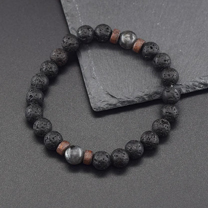 Lava Stone Men Bracelet Natural Labradorite Moonstone Bead Tibetan Buddha Bracelet Chakra Oil Diffuser Bracelet Men Jewelry
