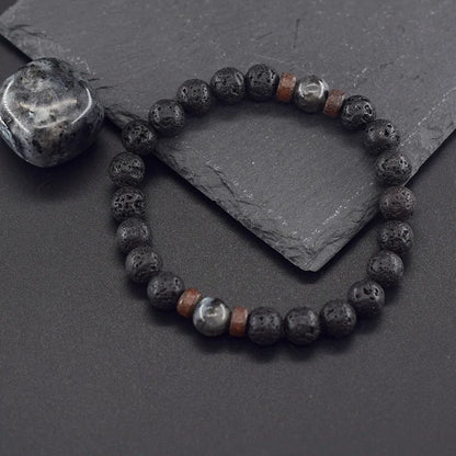 Lava Stone Men Bracelet Natural Labradorite Moonstone Bead Tibetan Buddha Bracelet Chakra Oil Diffuser Bracelet Men Jewelry