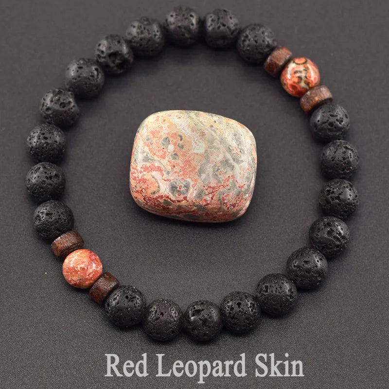 Lava Stone Men Bracelet Natural Labradorite Moonstone Bead Tibetan Buddha Bracelet Chakra Oil Diffuser Bracelet Men Jewelry