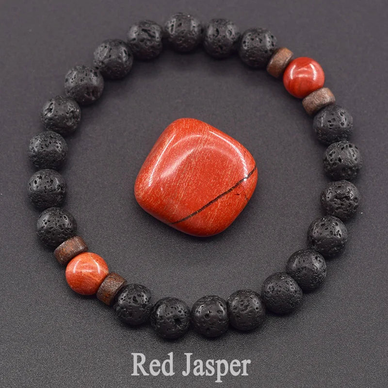 Lava Stone Men Bracelet Natural Labradorite Moonstone Bead Tibetan Buddha Bracelet Chakra Oil Diffuser Bracelet Men Jewelry