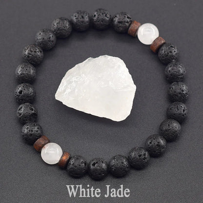 Lava Stone Men Bracelet Natural Labradorite Moonstone Bead Tibetan Buddha Bracelet Chakra Oil Diffuser Bracelet Men Jewelry