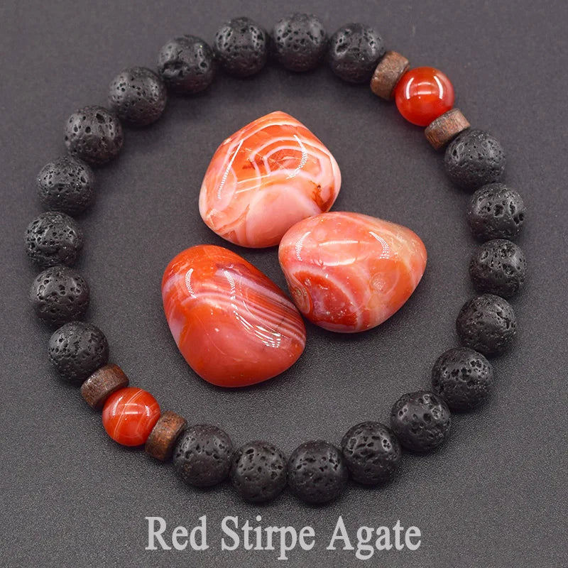 Lava Stone Men Bracelet Natural Labradorite Moonstone Bead Tibetan Buddha Bracelet Chakra Oil Diffuser Bracelet Men Jewelry