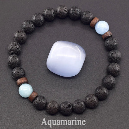 Lava Stone Men Bracelet Natural Labradorite Moonstone Bead Tibetan Buddha Bracelet Chakra Oil Diffuser Bracelet Men Jewelry