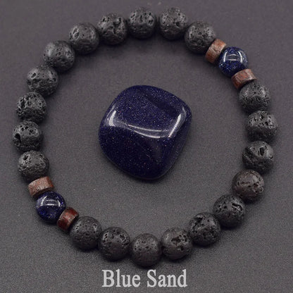 Lava Stone Men Bracelet Natural Labradorite Moonstone Bead Tibetan Buddha Bracelet Chakra Oil Diffuser Bracelet Men Jewelry