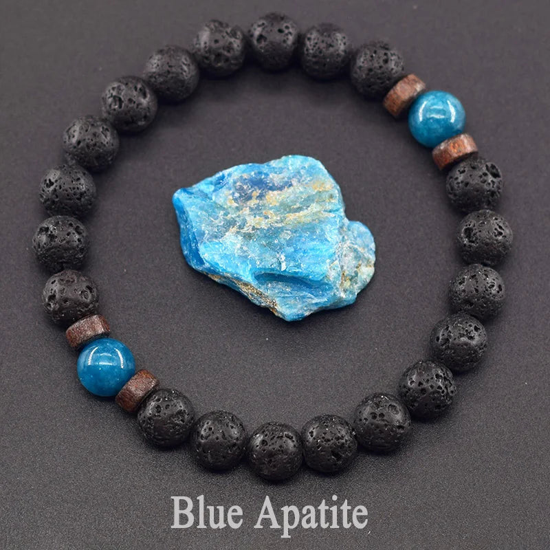 Lava Stone Men Bracelet Natural Labradorite Moonstone Bead Tibetan Buddha Bracelet Chakra Oil Diffuser Bracelet Men Jewelry